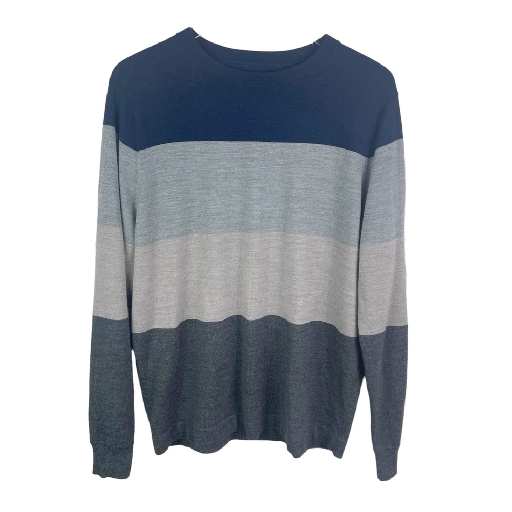 Nordstrom Tech-Smart Merino Wool CoolMax Blend Colorblock Crewneck Sweater